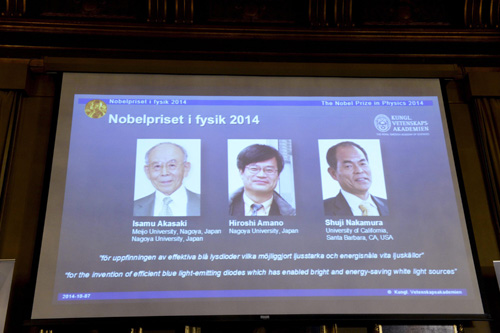 Phát minh về đèn LED giành giải Nobel Vật lý